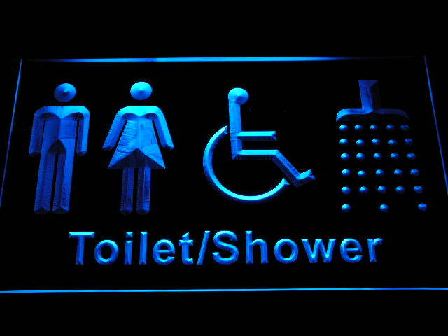 Women Men Disabled Shower Room Toilet Change Neon Light Sign